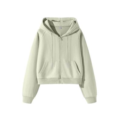 班尼路连帽卫衣女秋冬新款小个子短款宽松运动拉链开衫休闲外套N