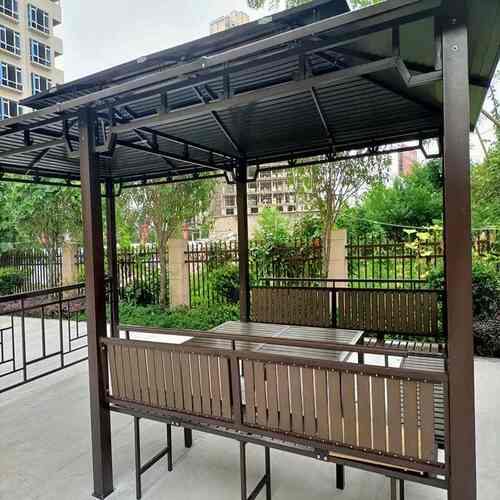 户外凉亭别墅庭院亭子露台楼顶超大号镀锌顶遮阳棚葡萄架秋千凉亭