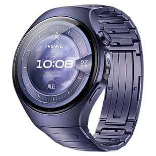 适用华为watch5表带手表表带4pro的系列wahct5银河紫gt5智能4新款3男士专用钛合金钛金属按压式原装同款全钛2
