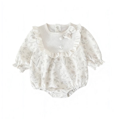 婴儿春秋装可爱碎花连体衣