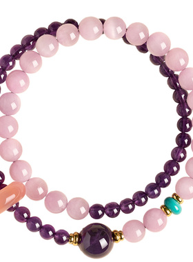 【紫气东来】天然紫水晶双圈手串