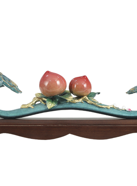 福寿如意寿桃铜摆件送长辈领导