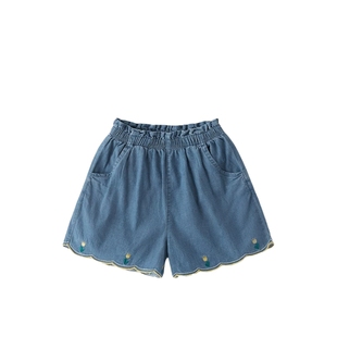 jellybaby宝宝牛仔裤夏装女孩夏款时尚短裤夏季潮5岁女童纯棉裤子