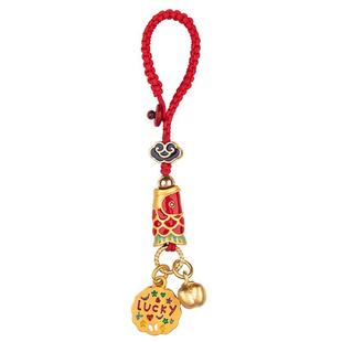 好运锦鲤钥匙扣葫芦挂件上岸考研女U盘防丢绳手工编织挂饰手机链