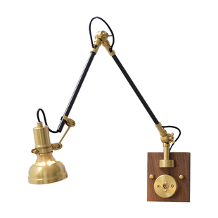 新款复古北欧全铜床头壁灯中古包豪斯卧室设计师工业风折叠壁灯