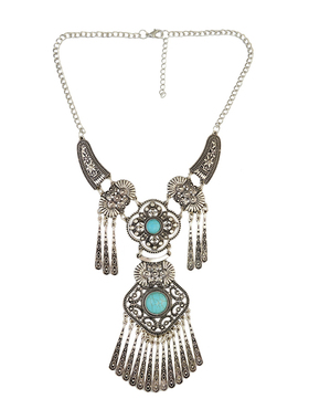 民族风夸张欧美项链流苏毛衣链