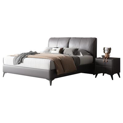 晚安现代头层牛皮卧室家具