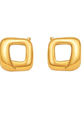 黄金耳钉5D工艺百搭复古方糖老庙
