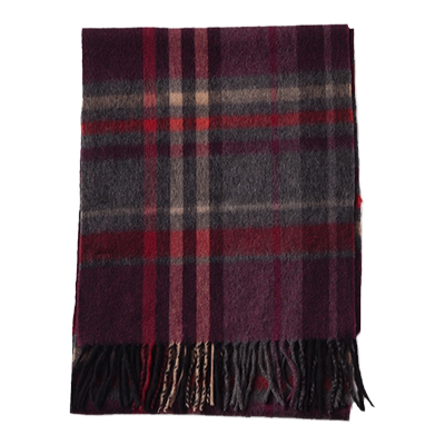 圣雪绒秋冬新款100%红灰流苏围巾