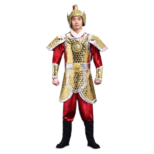 古代士兵盔甲演出服成人古装将军铠甲衣服唐宋COS将士盔甲舞台装