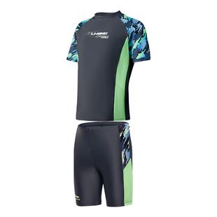 李宁儿童泳衣男童分体2026新款中大童游泳衣男孩青少年泳衣裤套装