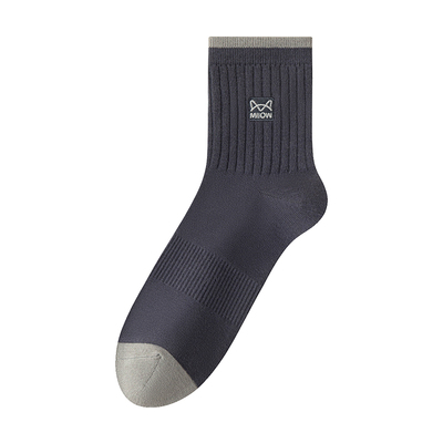猫人100%纯棉抗菌防臭袜子男士