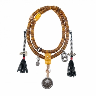 小小的嘎嘎念珠 原创藏式老料牦牛骨佛珠手串手链藏传盘玩108颗