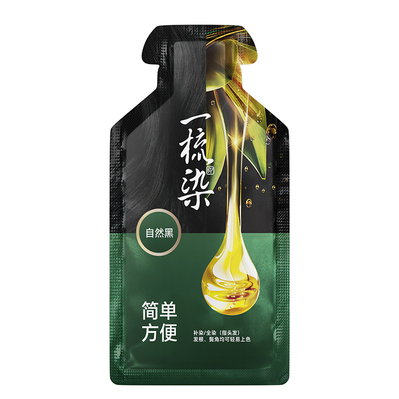 圣薇娜一梳黑染发剂植物纯自己在盖白