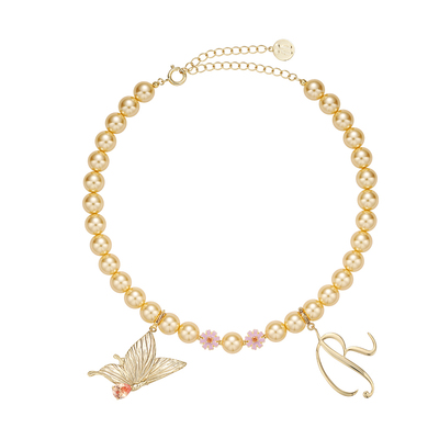 NARCII夏日蝶飞贝珠项链原创设计