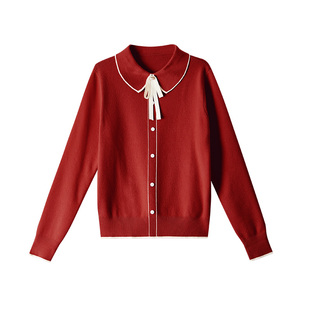 OSA欧莎千金小香风减龄内搭娃娃领针织衫秋冬2025年新款打底毛衣