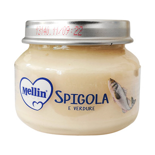意大利进口婴儿辅食 MELLIN/美林 鲈鱼肉泥 宝宝混合蔬菜泥80g