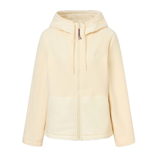 POLOWALK女式外套2025秋季新品摇粒绒显瘦连帽加绒拼接休闲外套