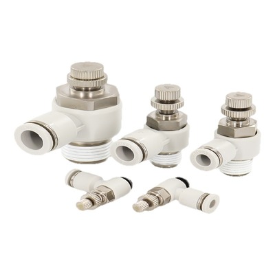 亚德客气动调速阀可调气管接头气缸节流阀PSL4 6 8 10-M5/01/02 3