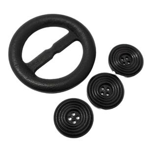 风衣大衣木头腰扣复古咖啡圆形木质三档扣时装包包装饰日字扣钮扣