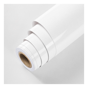 白色贴纸自粘家具翻新防水墙纸壁纸桌面橱柜柜子衣柜改色贴膜加厚