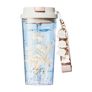 germ铃兰花宋茜同款水杯子吸管杯女生高颜值便携2025新款网红爆款