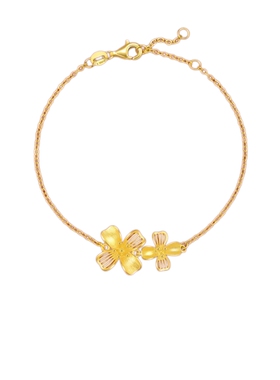 周生生双花足金黄金手链