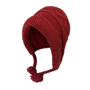 巴拉克法针织帽女秋冬天2025新款保暖护耳帽长辫子大头围毛线帽子