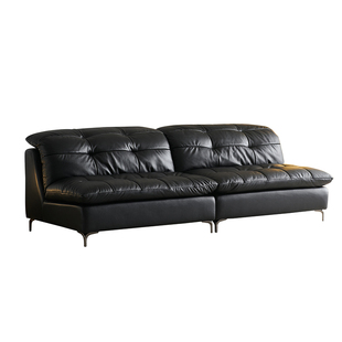 欧派里加真皮沙发中古风包豪斯小户型法式简约羽绒头层牛皮无扶手