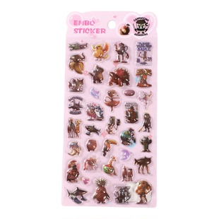 山海经卡通立体浮雕贴纸水晶钻石儿童装饰贴趣味3D贴纸可爱女孩礼