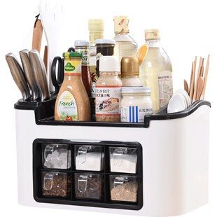 厨房置物架刀架调味瓶调料架子多功能神器用品家用大全筷子收纳盒