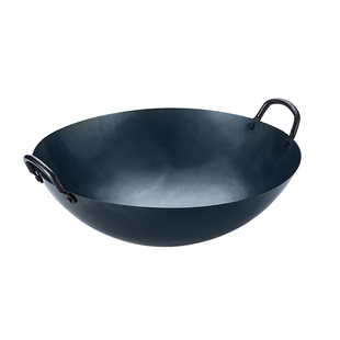 章丘手工铁锅老式家用炒锅双耳熟铁锅炒菜锅无涂层商用圆底大铁锅