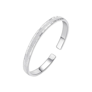 银手镯女9999纯银爱如初见繁星足银手镯实心磨砂满天星送妈妈女友