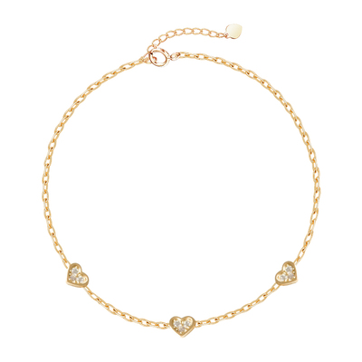 Kna三颗爱心手链纯银简约