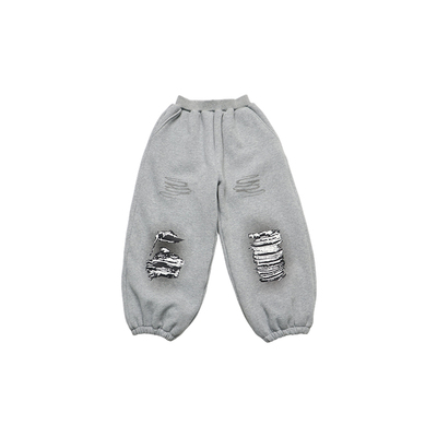 男童冬装加绒裤儿童美式涂鸦卫裤