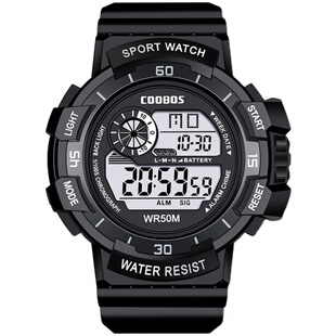 酷宝仕大表盘学生运动手表50米游泳防水夜光数字潮流儿童电子手表