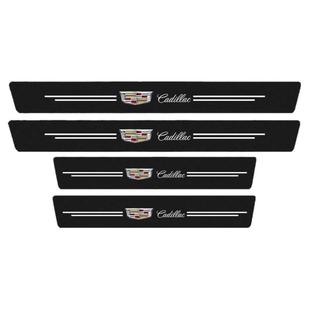 新款 汽车门槛条皮革防踩踏贴卡通碳纤纹自粘保护贴改装迎宾装饰