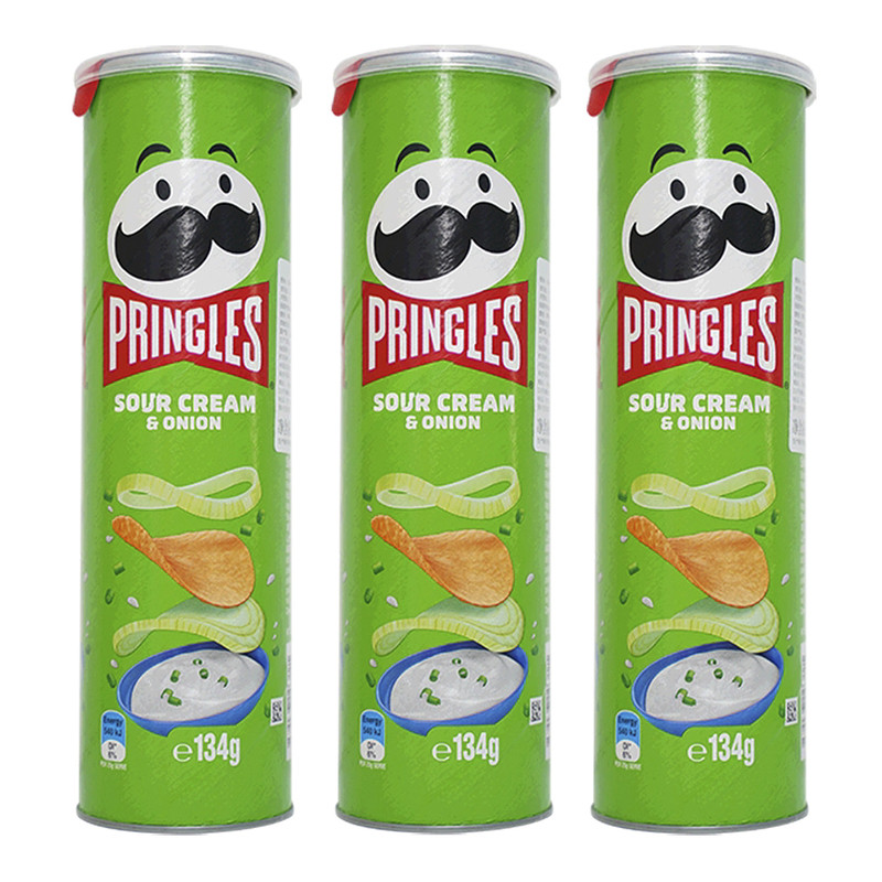 3罐进口澳版品客薯片酸乳酪洋葱味134g/罐马来西亚膨化薯片零食