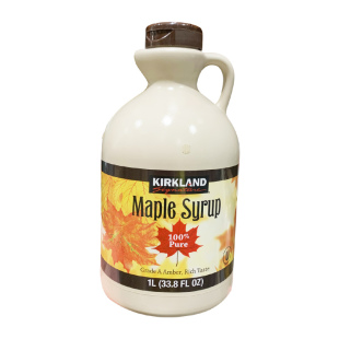 costco加拿大进口科克兰枫糖浆1升 Kirkland枫叶树糖浆冲饮烘培用