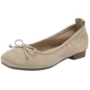 大东女鞋2026春季新款舒适软底蝴蝶结法式芭蕾鞋浅口平底时尚单鞋