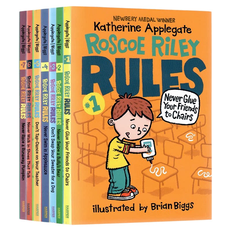 罗斯科赖利规则系列7册全套英文进口原版 Roscoe Riley Rules 幽默逗趣滑稽搞笑初级桥梁章节故事书小说小学生英语课外阅读书
