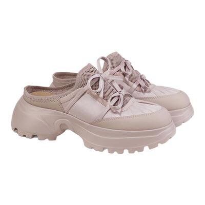 fed芭蕾风半拖夏季新款女鞋厚底增高鞋粉色凉拖女款S0430-YAB621