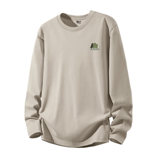 班尼路S&K系列纯棉长袖套头打底衫男25秋季圆领落肩休闲百搭秋衣A