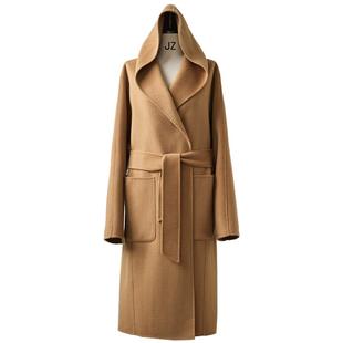 MPAM2025羊绒大衣女秋冬新款双面长款连帽宽松100羊毛呢风衣外套