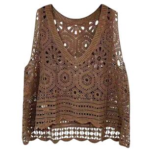 大码女装200斤夏加大宽松大V领文艺复古套头加大款背心马甲上衣