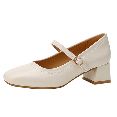 真皮法式单鞋女设计感小众