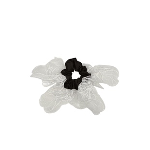 韩国超仙镂空蕾丝立体仙女风大肠发圈2025新款扎马尾发饰头绳女