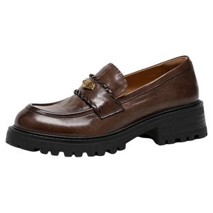 BeauToday厚底乐福鞋女款2026春季英伦风小皮鞋女士单鞋休闲鞋