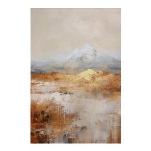 手工画金山银山手绘油画肌理画北欧抽象挂画后现代简约客厅装饰画