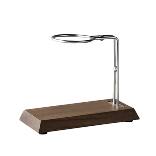 九土手冲咖啡滤杯架不锈钢滴漏式滤杯架实木底座复古工业风支架